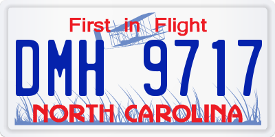 NC license plate DMH9717