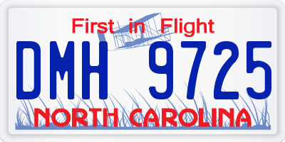 NC license plate DMH9725