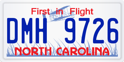 NC license plate DMH9726