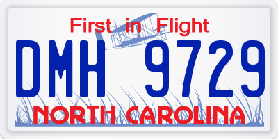 NC license plate DMH9729