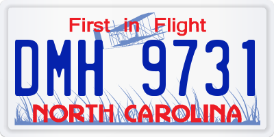 NC license plate DMH9731