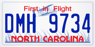 NC license plate DMH9734
