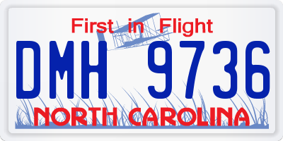 NC license plate DMH9736