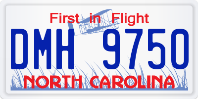NC license plate DMH9750