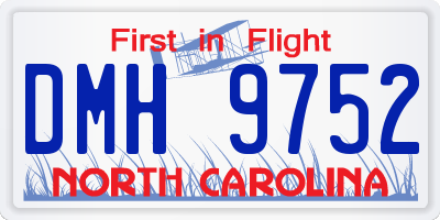 NC license plate DMH9752