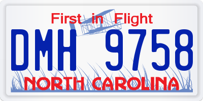 NC license plate DMH9758