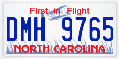 NC license plate DMH9765