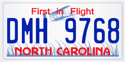 NC license plate DMH9768