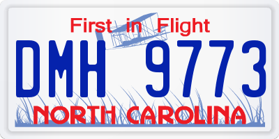 NC license plate DMH9773