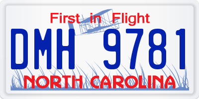 NC license plate DMH9781