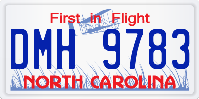 NC license plate DMH9783