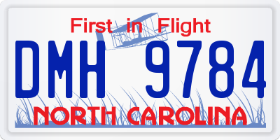 NC license plate DMH9784
