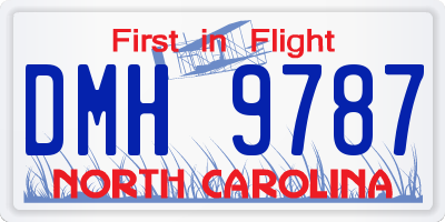 NC license plate DMH9787