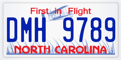 NC license plate DMH9789