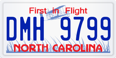 NC license plate DMH9799