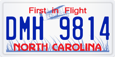 NC license plate DMH9814