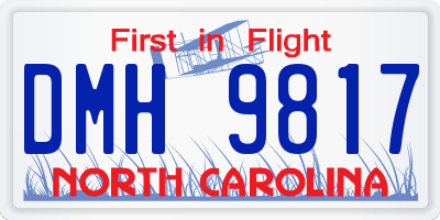 NC license plate DMH9817