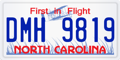 NC license plate DMH9819