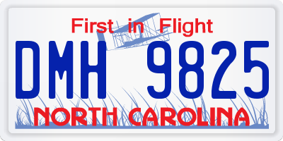 NC license plate DMH9825