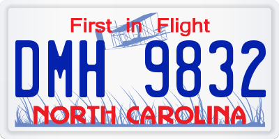 NC license plate DMH9832