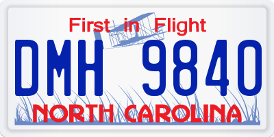 NC license plate DMH9840