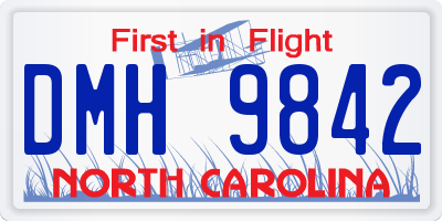 NC license plate DMH9842