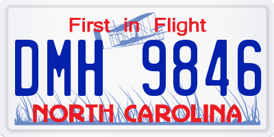 NC license plate DMH9846
