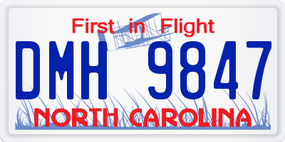 NC license plate DMH9847