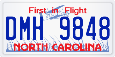 NC license plate DMH9848