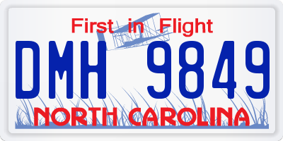 NC license plate DMH9849
