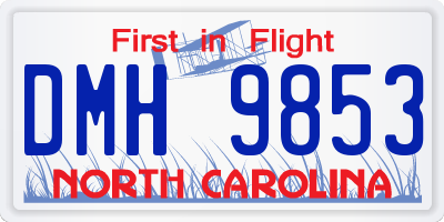 NC license plate DMH9853
