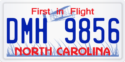 NC license plate DMH9856