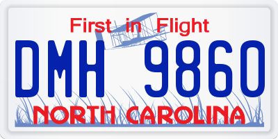 NC license plate DMH9860