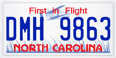 NC license plate DMH9863