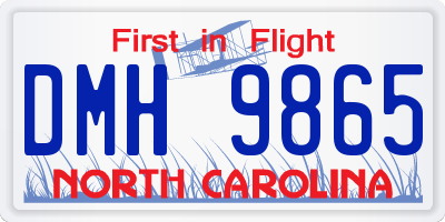 NC license plate DMH9865