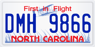 NC license plate DMH9866