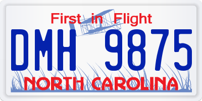NC license plate DMH9875