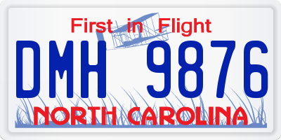 NC license plate DMH9876