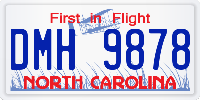 NC license plate DMH9878