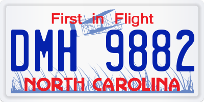 NC license plate DMH9882