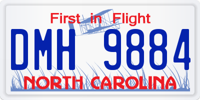 NC license plate DMH9884