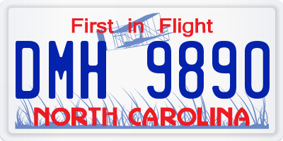 NC license plate DMH9890