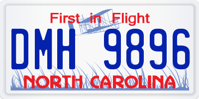 NC license plate DMH9896