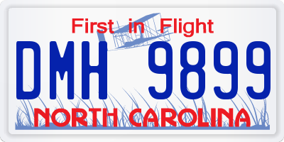 NC license plate DMH9899