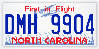 NC license plate DMH9904