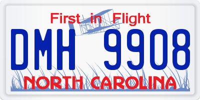 NC license plate DMH9908
