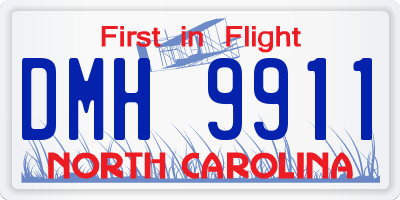 NC license plate DMH9911