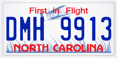 NC license plate DMH9913