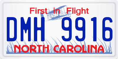 NC license plate DMH9916