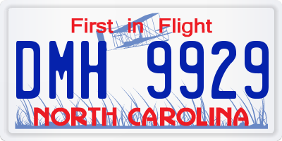 NC license plate DMH9929